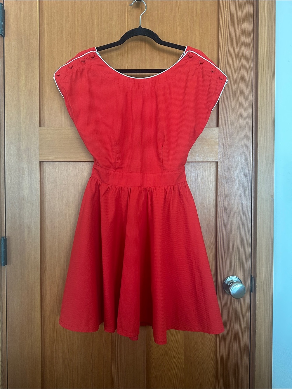 Motel Rocks Red Scoop-Neck Fit & Flare Mini Dress